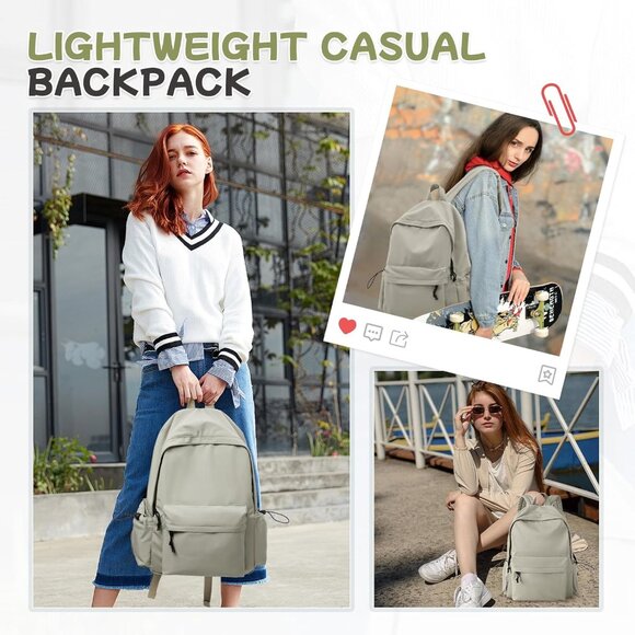 🆕 Women Green Casual School Book Bag Waterproof Laptop Travel Sports Backpack - Picture 2 of 7
